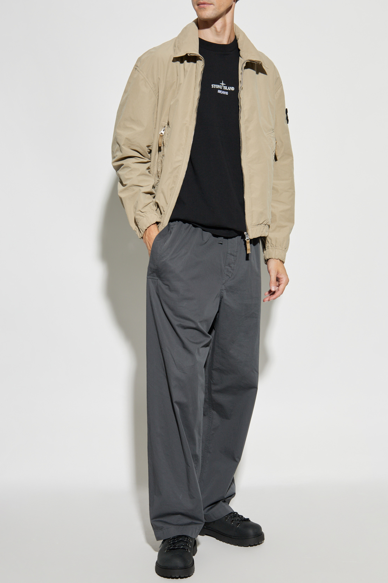 ジャケット・アウター stone  jacket Stone Island Crinkled Bomber Jacket, Size Small 801541223